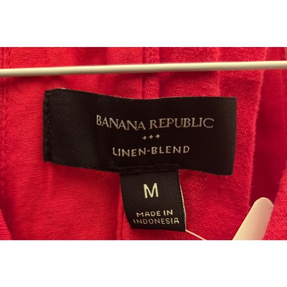 Banana Republic Linen-Blend Pink Racerback Blouse - M - Picture 4 of 4